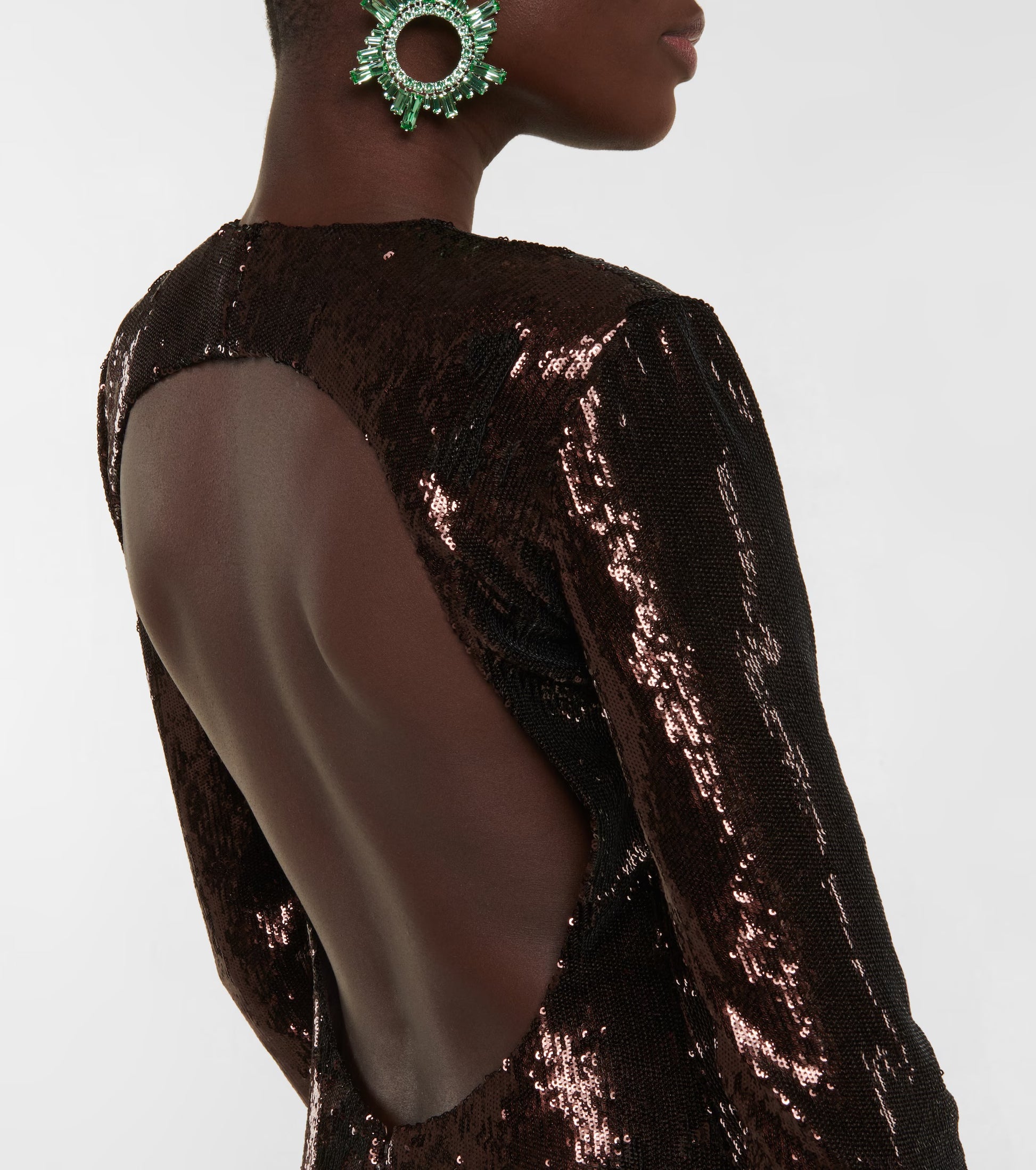 Sequined Gown van Costarellos - glinsterende avondjurk te huur bij POOMBIES, jurk huren voor gala of feest
