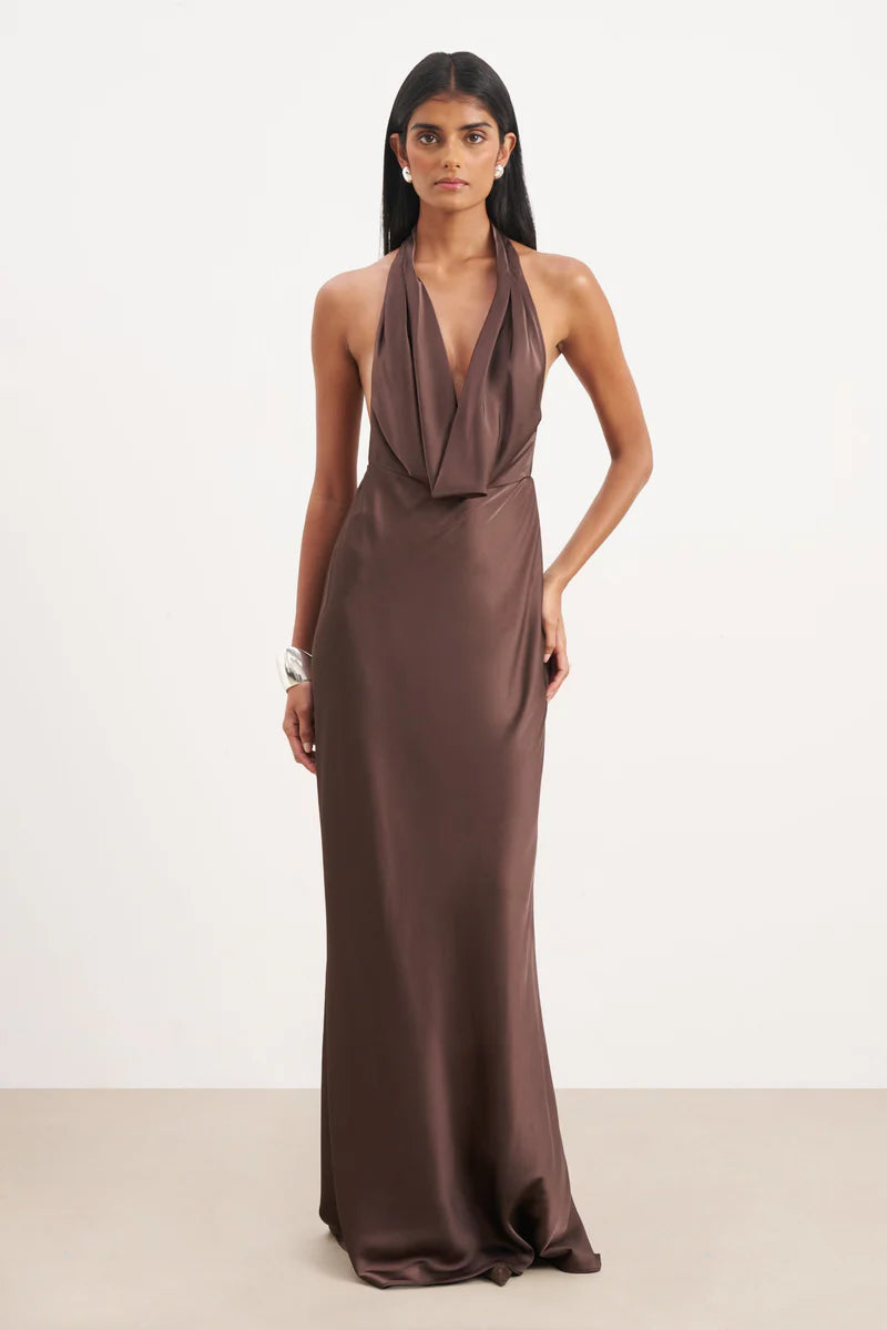 Cowl Neck van Because Of Alice - jurk met cowl neck te huur bij POOMBIES, jurk huren voor gala of feest